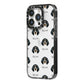Bluetick Coonhound Icon with Name iPhone 14 Pro Black Impact Case Side Angle on Silver phone
