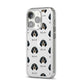 Bluetick Coonhound Icon with Name iPhone 14 Pro Clear Tough Case Silver Angled Image