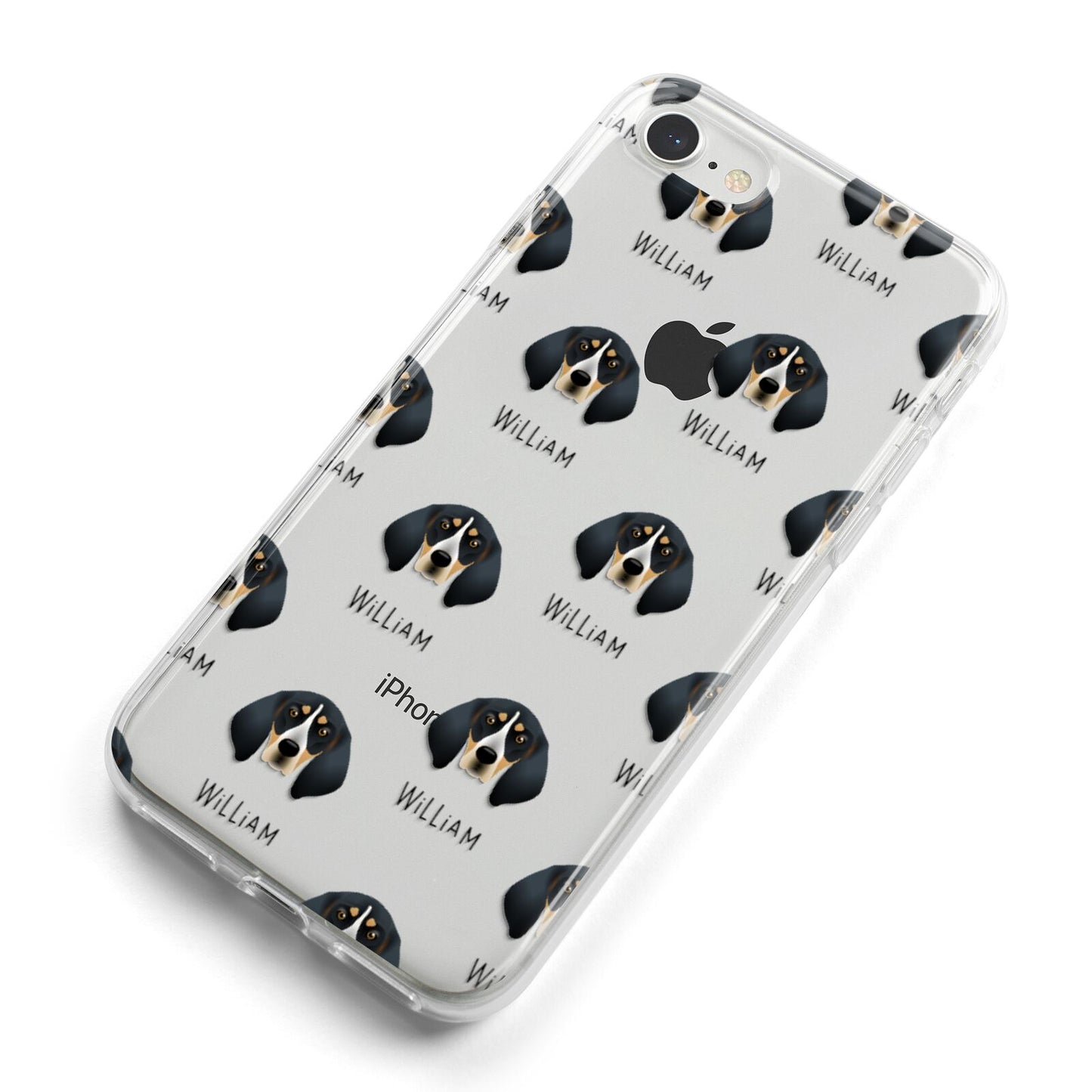 Bluetick Coonhound Icon with Name iPhone 8 Bumper Case on Silver iPhone Alternative Image