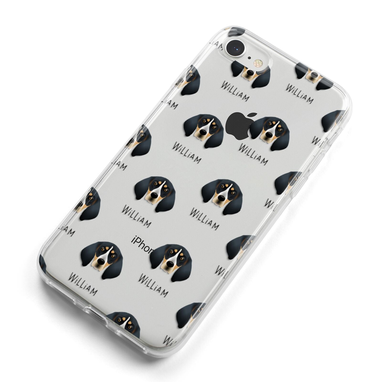 Bluetick Coonhound Icon with Name iPhone 8 Bumper Case on Silver iPhone Alternative Image