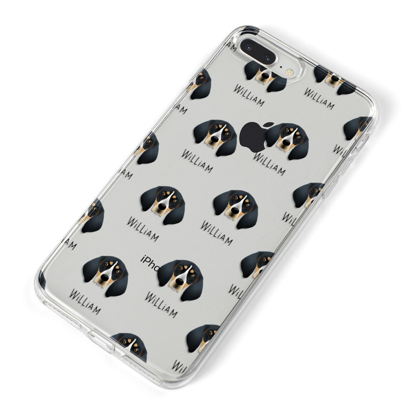 Bluetick Coonhound Icon with Name iPhone 8 Plus Bumper Case on Silver iPhone Alternative Image