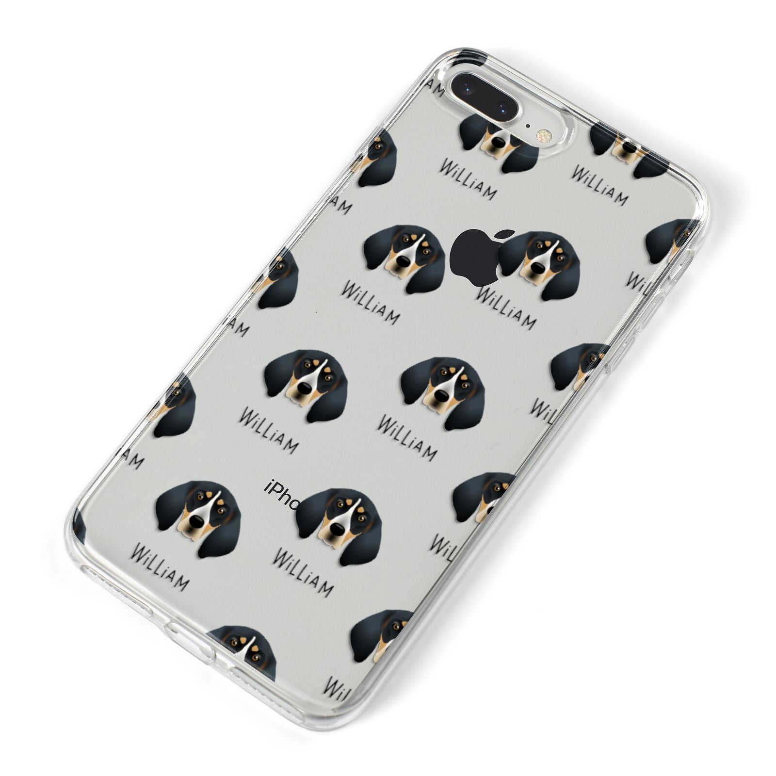 Bluetick Coonhound Icon with Name iPhone 8 Plus Bumper Case on Silver iPhone Alternative Image