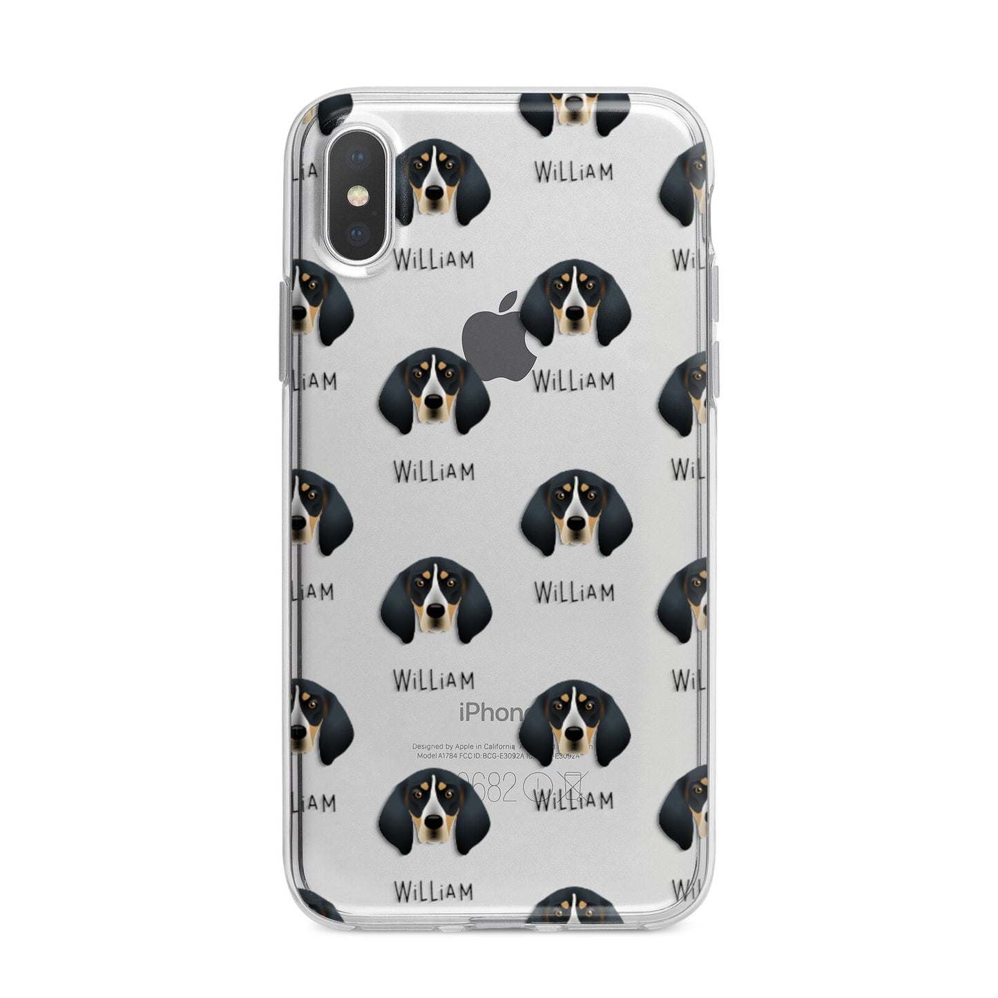 Bluetick Coonhound Icon with Name iPhone X Bumper Case on Silver iPhone Alternative Image 1