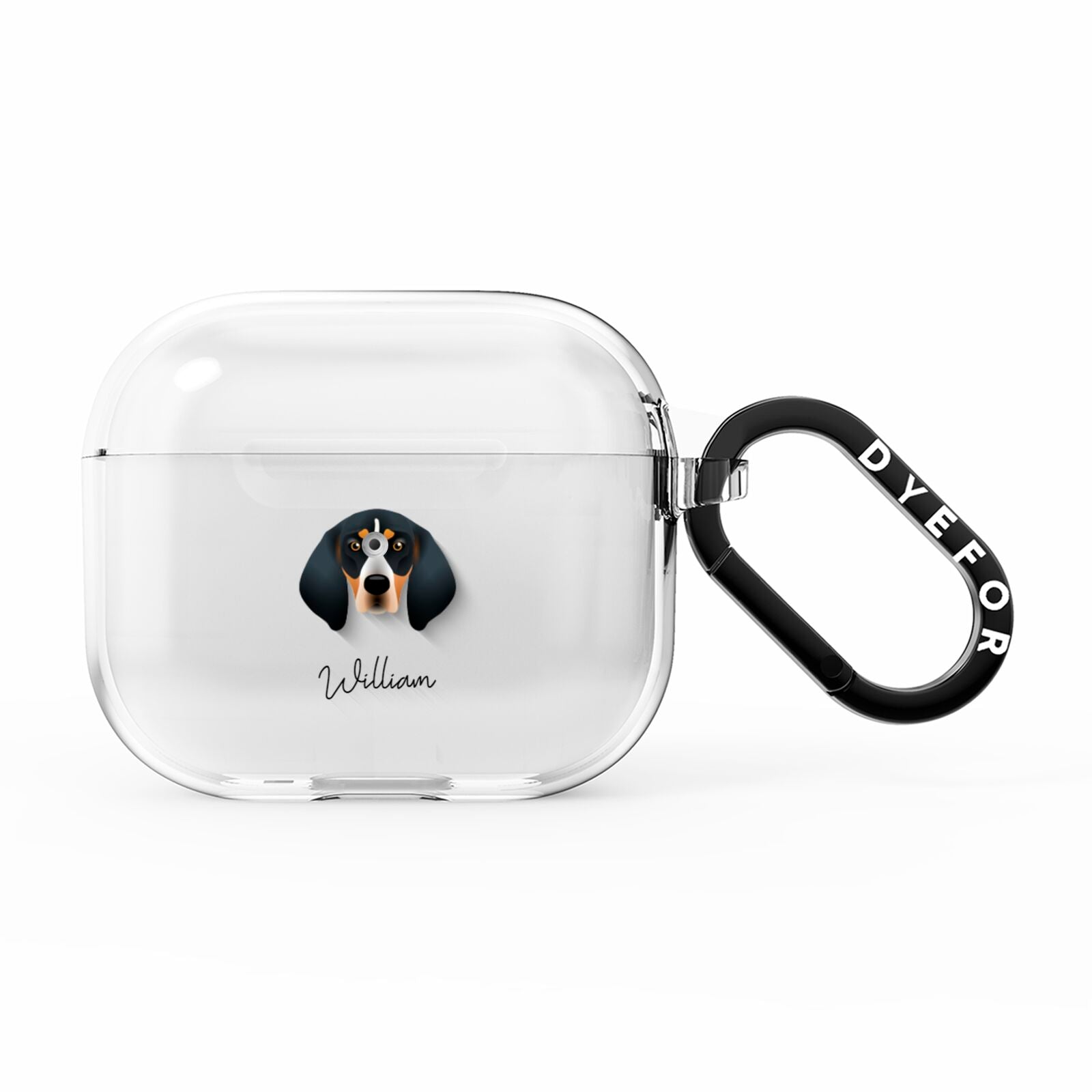 Bluetick Coonhound Personalised AirPods Clear Case 3rd Gen