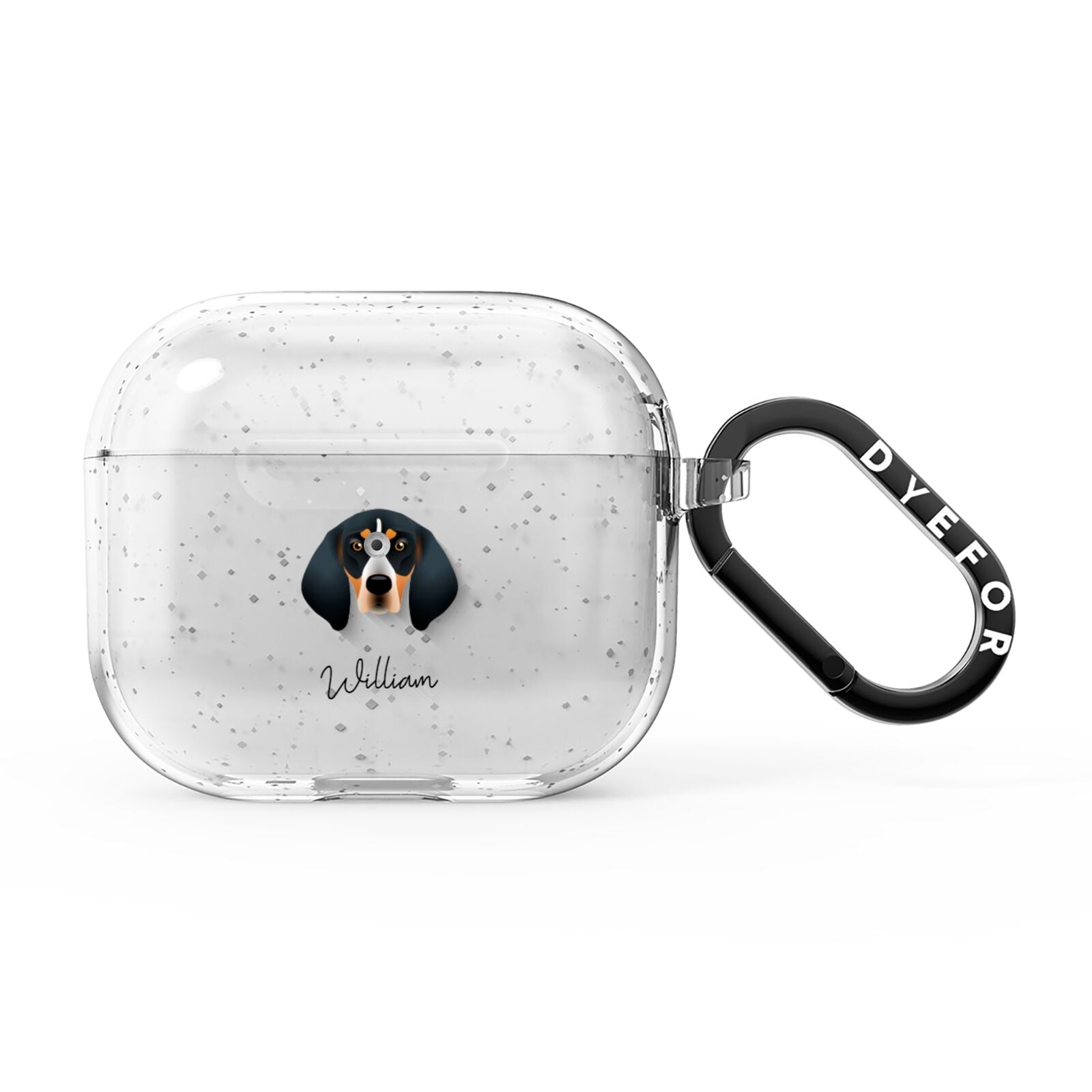Bluetick Coonhound Personalised AirPods Glitter Case 3rd Gen