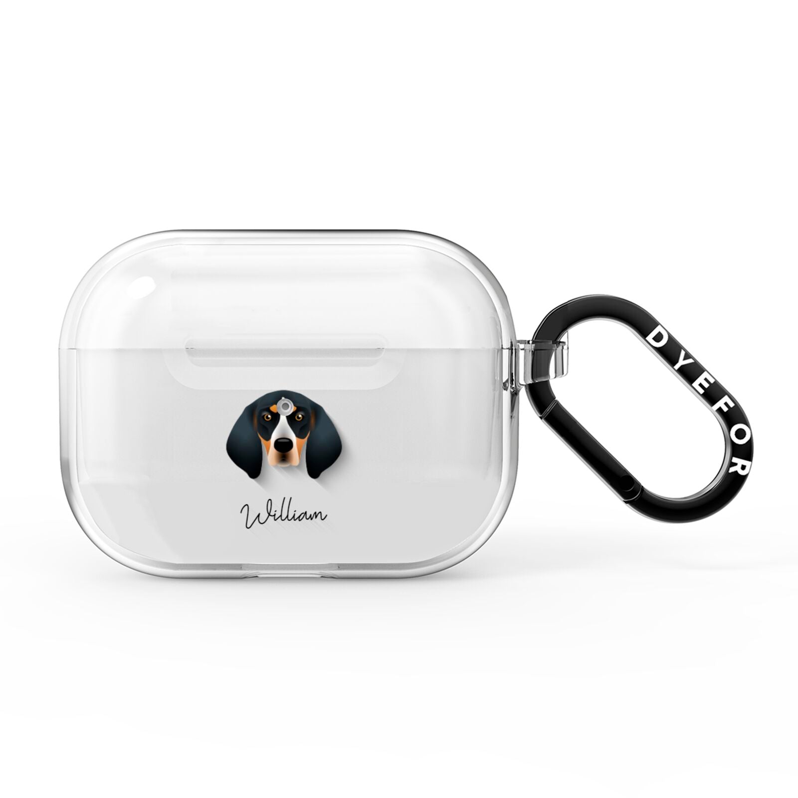Bluetick Coonhound Personalised AirPods Pro Clear Case