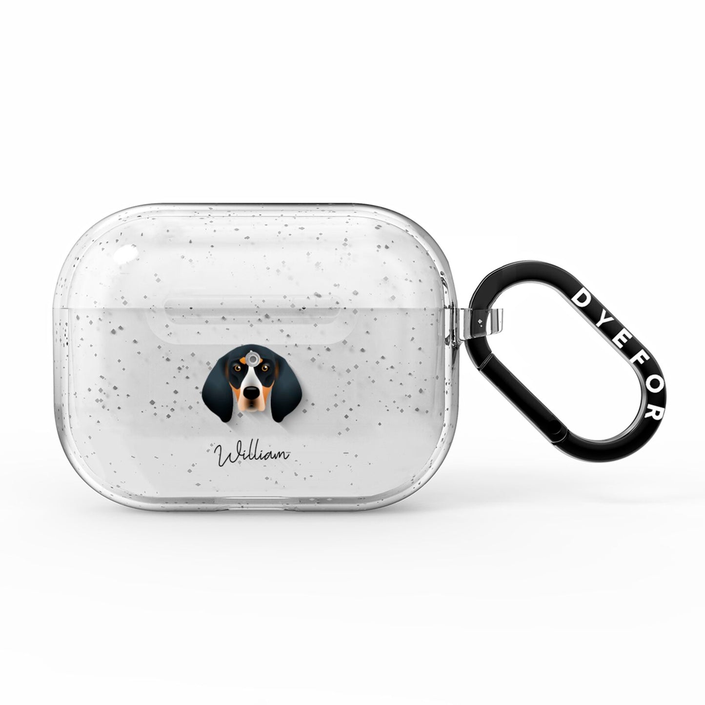 Bluetick Coonhound Personalised AirPods Pro Glitter Case