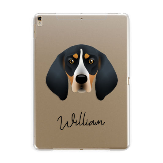 Bluetick Coonhound Personalised Apple iPad Gold Case