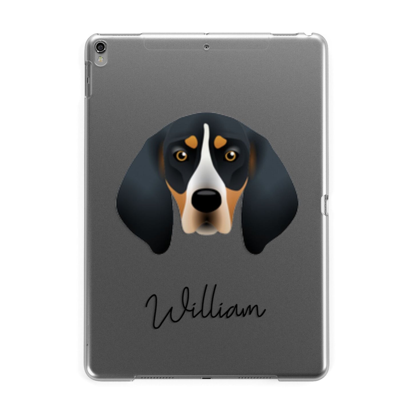 Bluetick Coonhound Personalised Apple iPad Grey Case