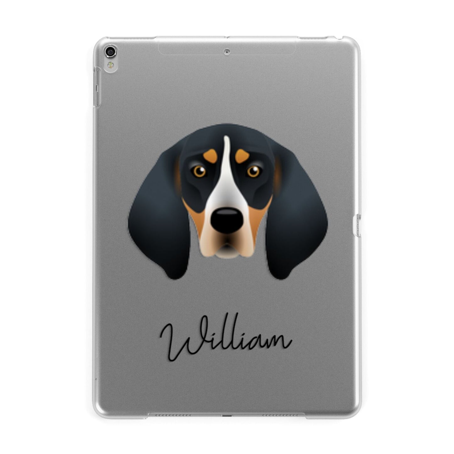 Bluetick Coonhound Personalised Apple iPad Silver Case