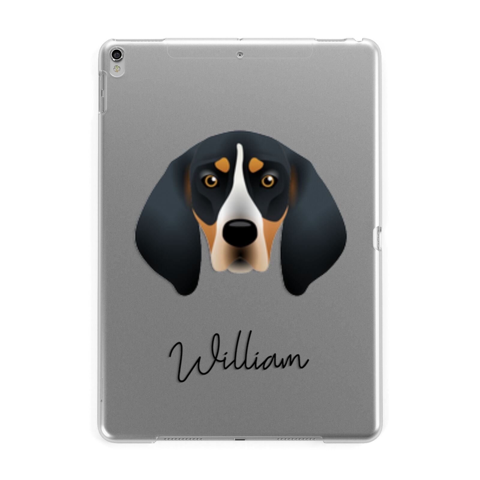 Bluetick Coonhound Personalised Apple iPad Silver Case