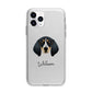 Bluetick Coonhound Personalised Apple iPhone 11 Pro in Silver with Bumper Case