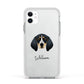 Bluetick Coonhound Personalised Apple iPhone 11 in White with White Impact Case