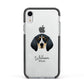 Bluetick Coonhound Personalised Apple iPhone XR Impact Case Black Edge on Silver Phone