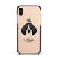 Bluetick Coonhound Personalised Apple iPhone Xs Impact Case Black Edge on Gold Phone