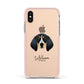 Bluetick Coonhound Personalised Apple iPhone Xs Impact Case Pink Edge on Gold Phone