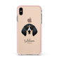 Bluetick Coonhound Personalised Apple iPhone Xs Max Impact Case Pink Edge on Gold Phone