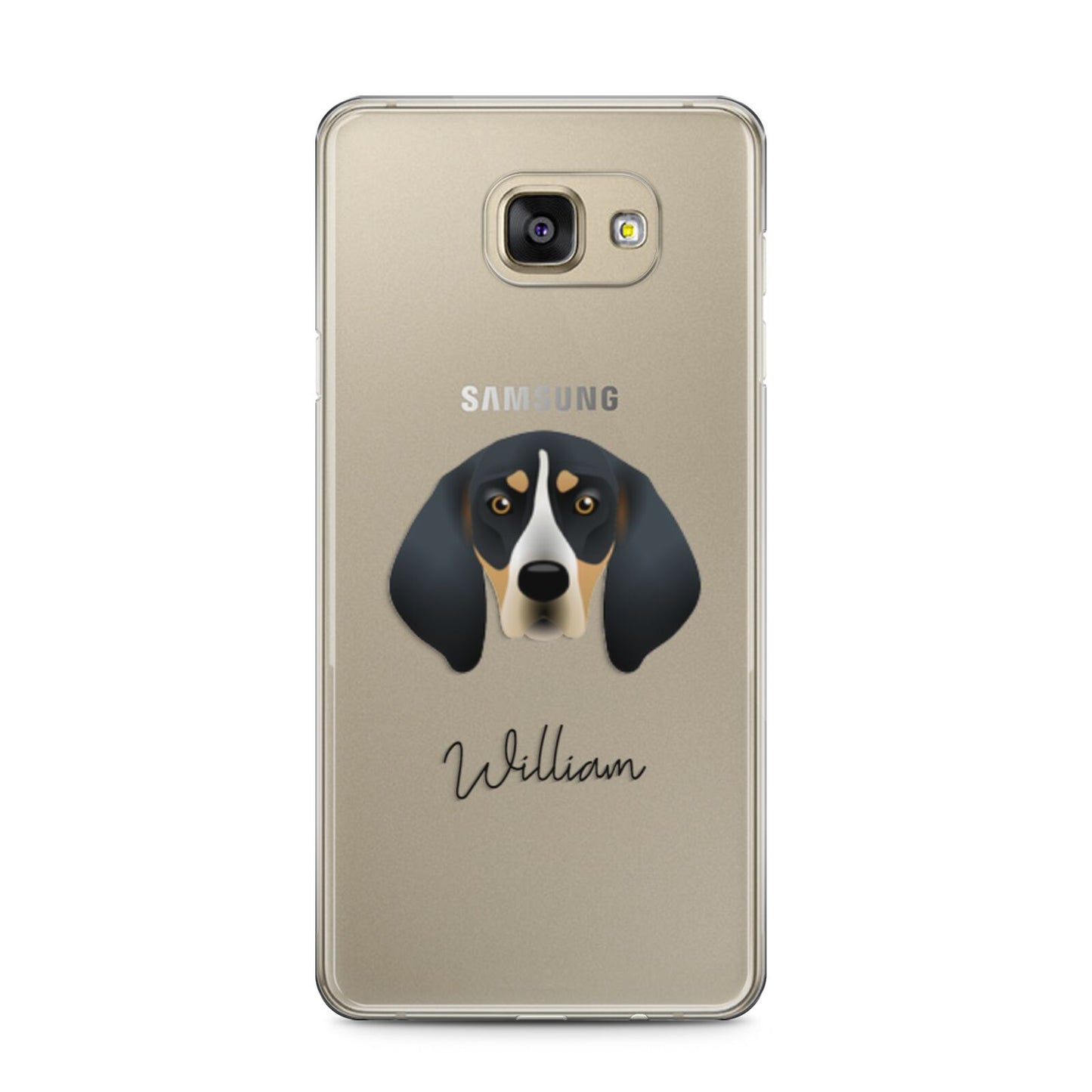 Bluetick Coonhound Personalised Samsung Galaxy A5 2016 Case on gold phone