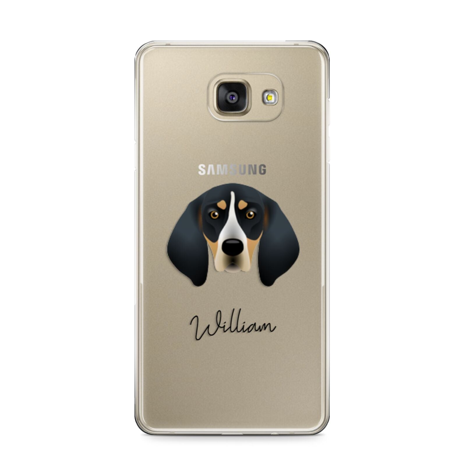Bluetick Coonhound Personalised Samsung Galaxy A9 2016 Case on gold phone