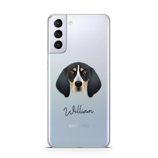 Bluetick Coonhound Personalised Samsung S21 Plus Phone Case