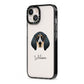 Bluetick Coonhound Personalised iPhone 13 Black Impact Case Side Angle on Silver phone