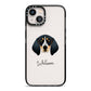 Bluetick Coonhound Personalised iPhone 13 Black Impact Case on Silver phone