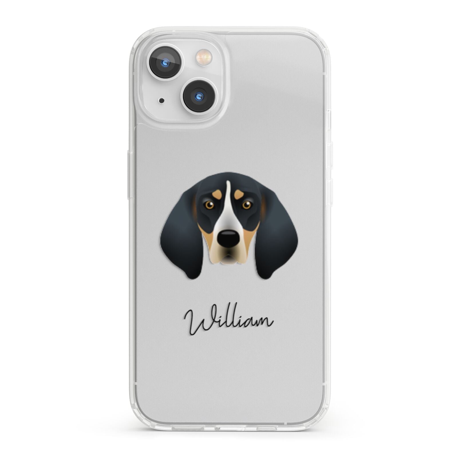 Bluetick Coonhound Personalised iPhone 13 Clear Bumper Case