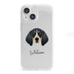 Bluetick Coonhound Personalised iPhone 13 Mini Clear Bumper Case