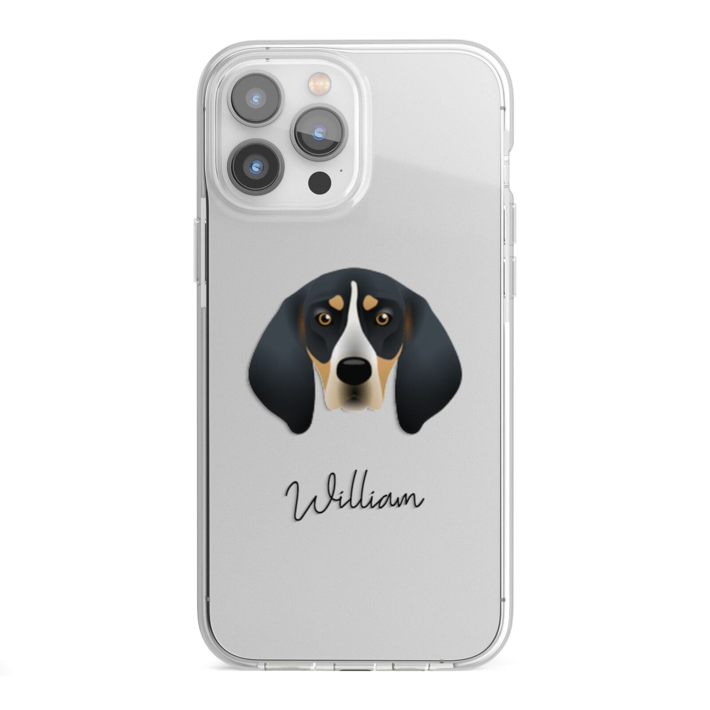 Bluetick Coonhound Personalised iPhone 13 Pro Max TPU Impact Case with White Edges