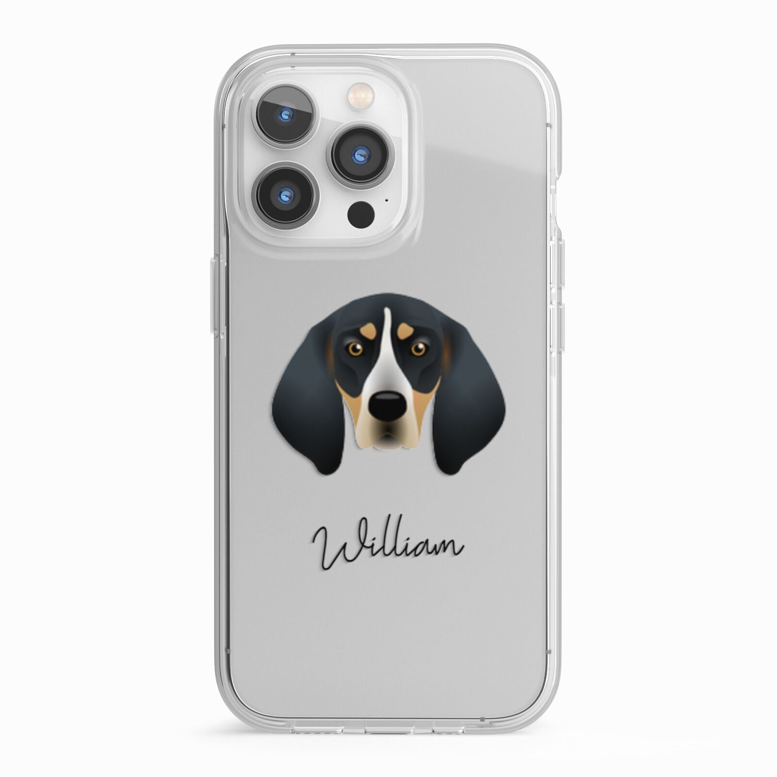 Bluetick Coonhound Personalised iPhone 13 Pro TPU Impact Case with White Edges