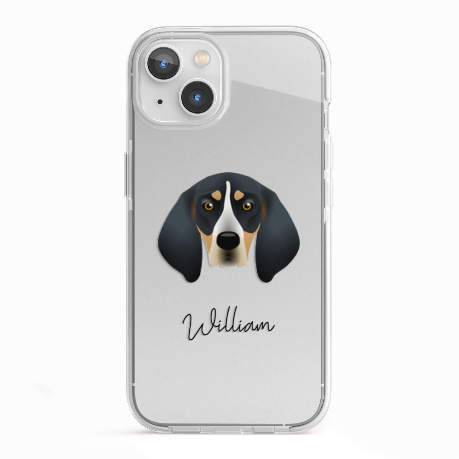 Bluetick Coonhound Personalised iPhone 13 TPU Impact Case with White Edges