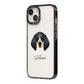 Bluetick Coonhound Personalised iPhone 14 Black Impact Case Side Angle on Silver phone