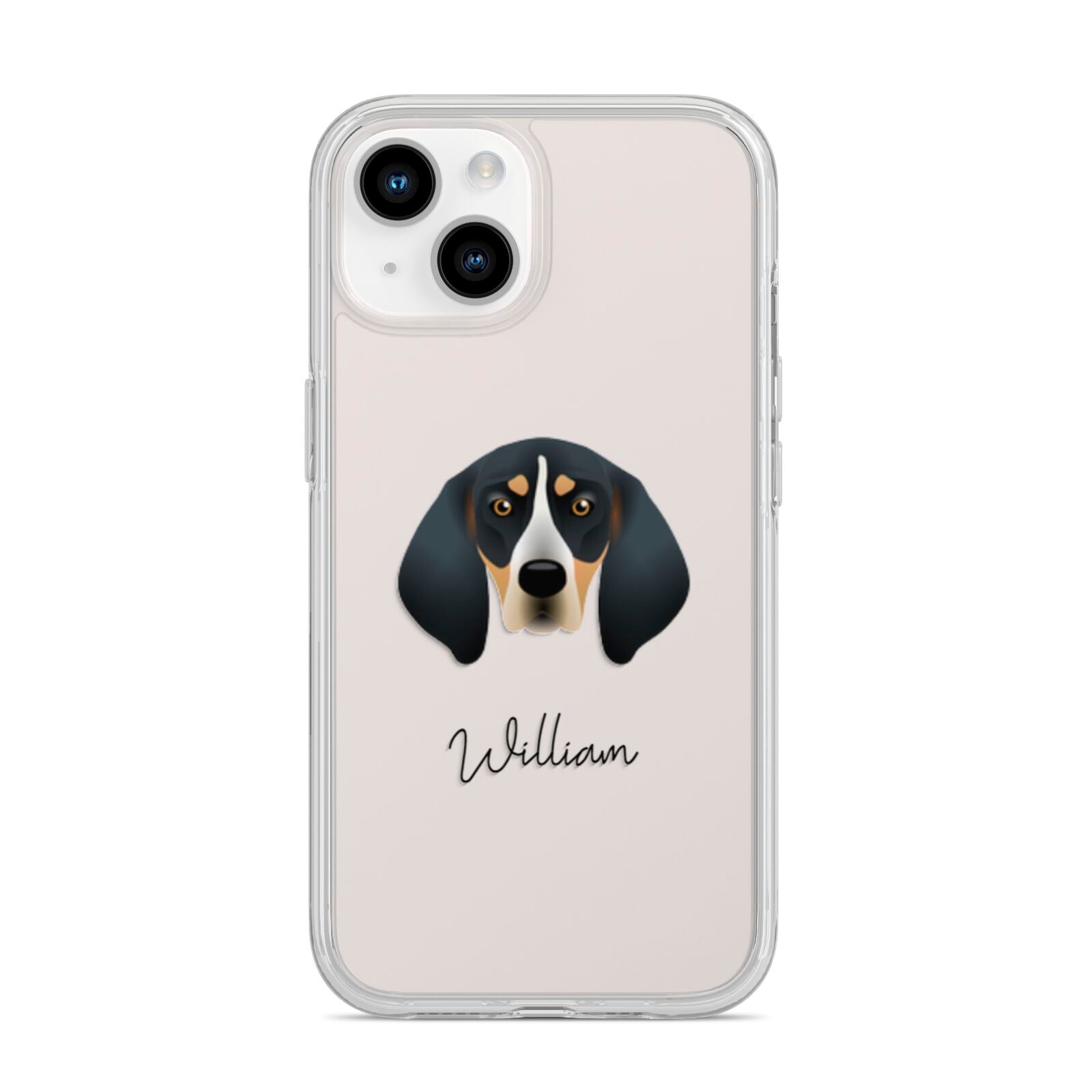 Bluetick Coonhound Personalised iPhone 14 Clear Tough Case Starlight