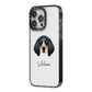 Bluetick Coonhound Personalised iPhone 14 Pro Max Black Impact Case Side Angle on Silver phone