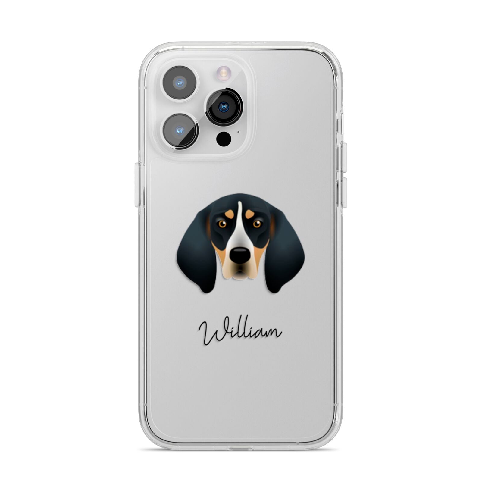 Bluetick Coonhound Personalised iPhone 14 Pro Max Clear Tough Case Silver