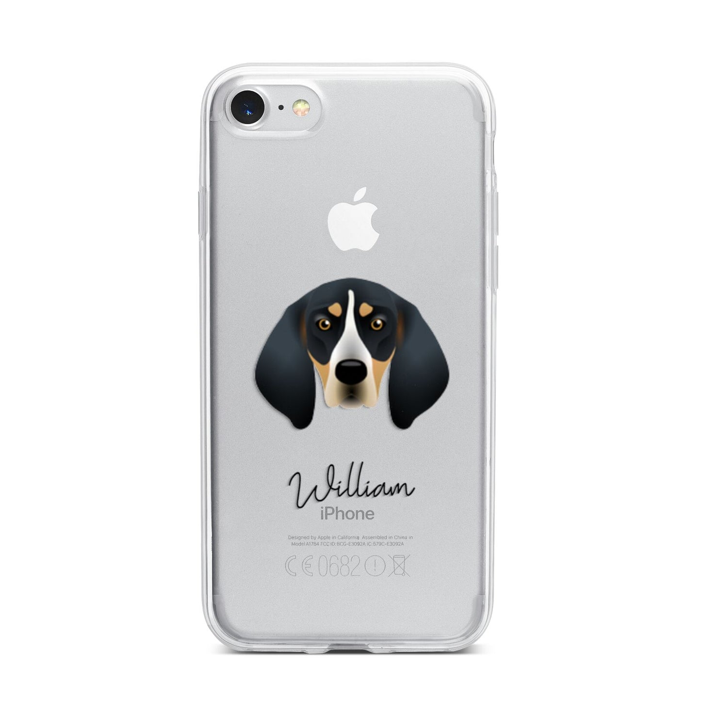 Bluetick Coonhound Personalised iPhone 7 Bumper Case on Silver iPhone