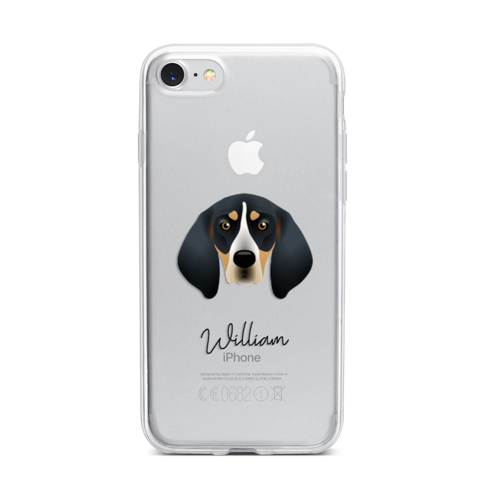 Bluetick Coonhound Personalised iPhone 7 Bumper Case on Silver iPhone