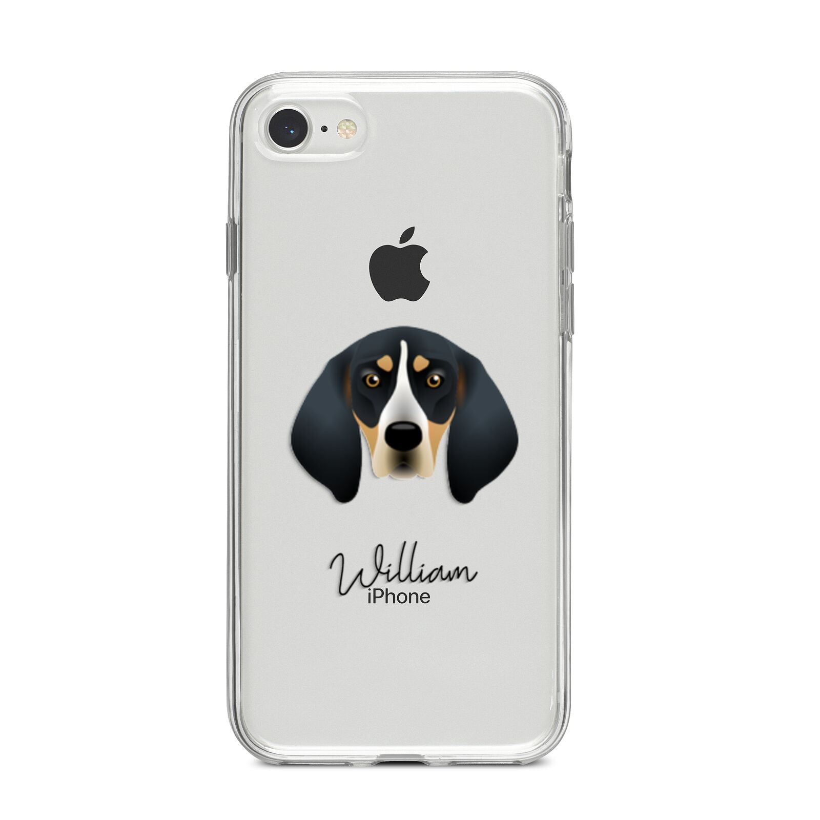 Bluetick Coonhound Personalised iPhone 8 Bumper Case on Silver iPhone