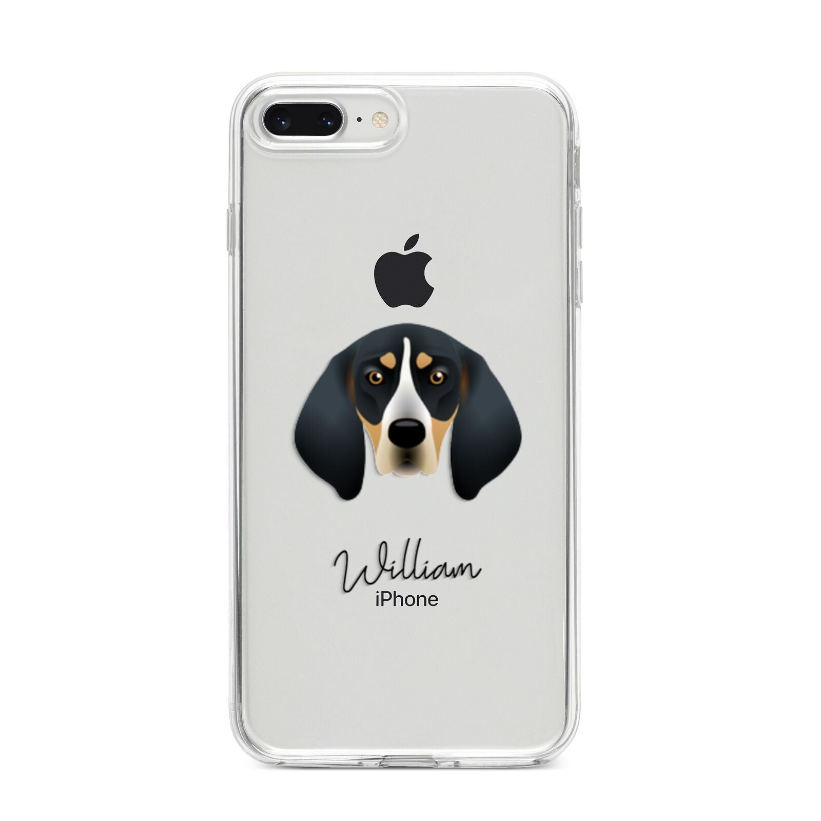 Bluetick Coonhound Personalised iPhone 8 Plus Bumper Case on Silver iPhone