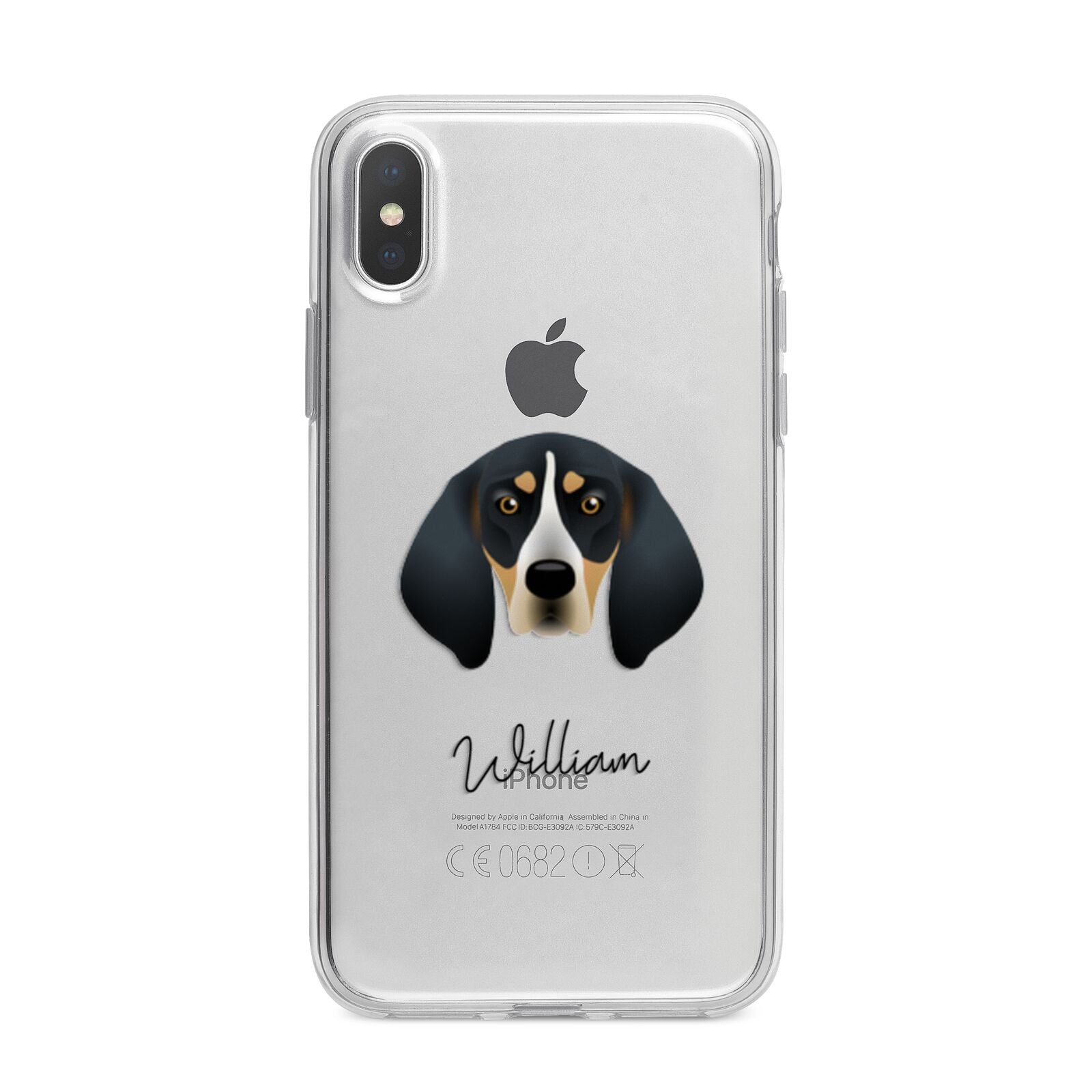 Bluetick Coonhound Personalised iPhone X Bumper Case on Silver iPhone Alternative Image 1