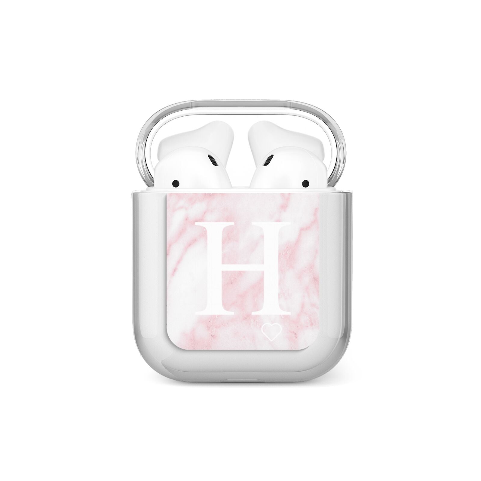 Blush Marble Custom Initial Personalised AirPods Case