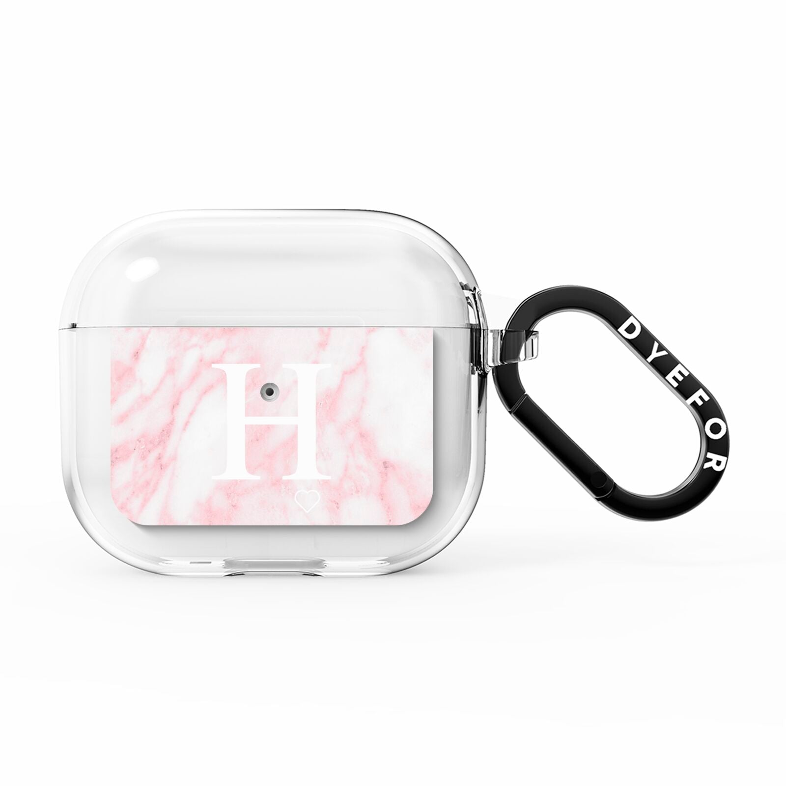Blush Marble Custom Initial Personalised AirPods Clear Case 3rd Gen