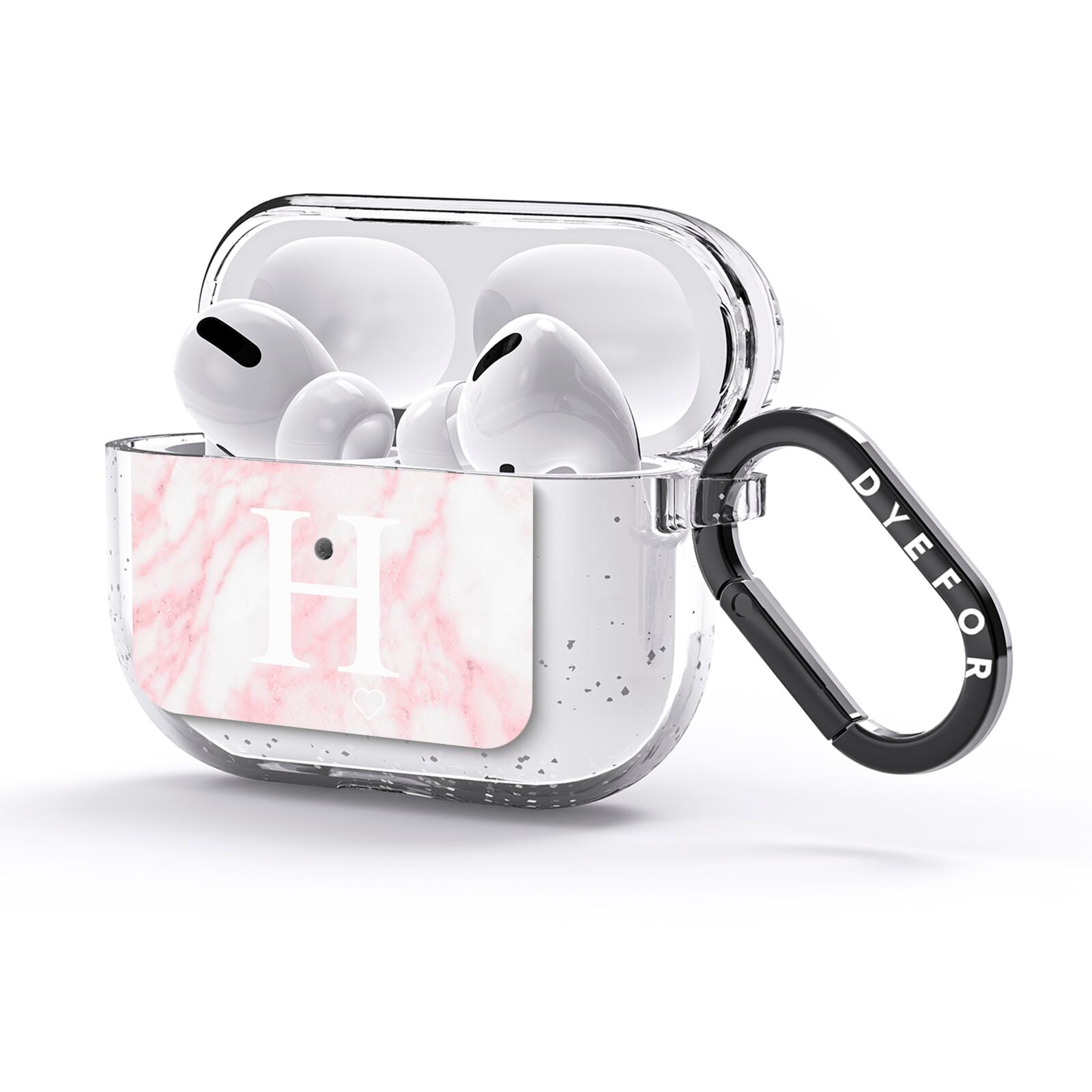 Blush Marble Custom Initial Personalised AirPods Glitter Case 3rd Gen Side Image