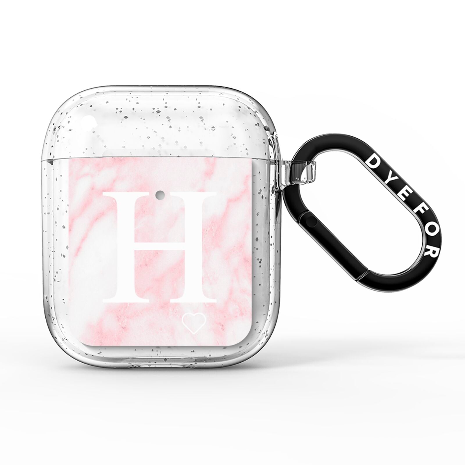 Blush Marble Custom Initial Personalised AirPods Glitter Case