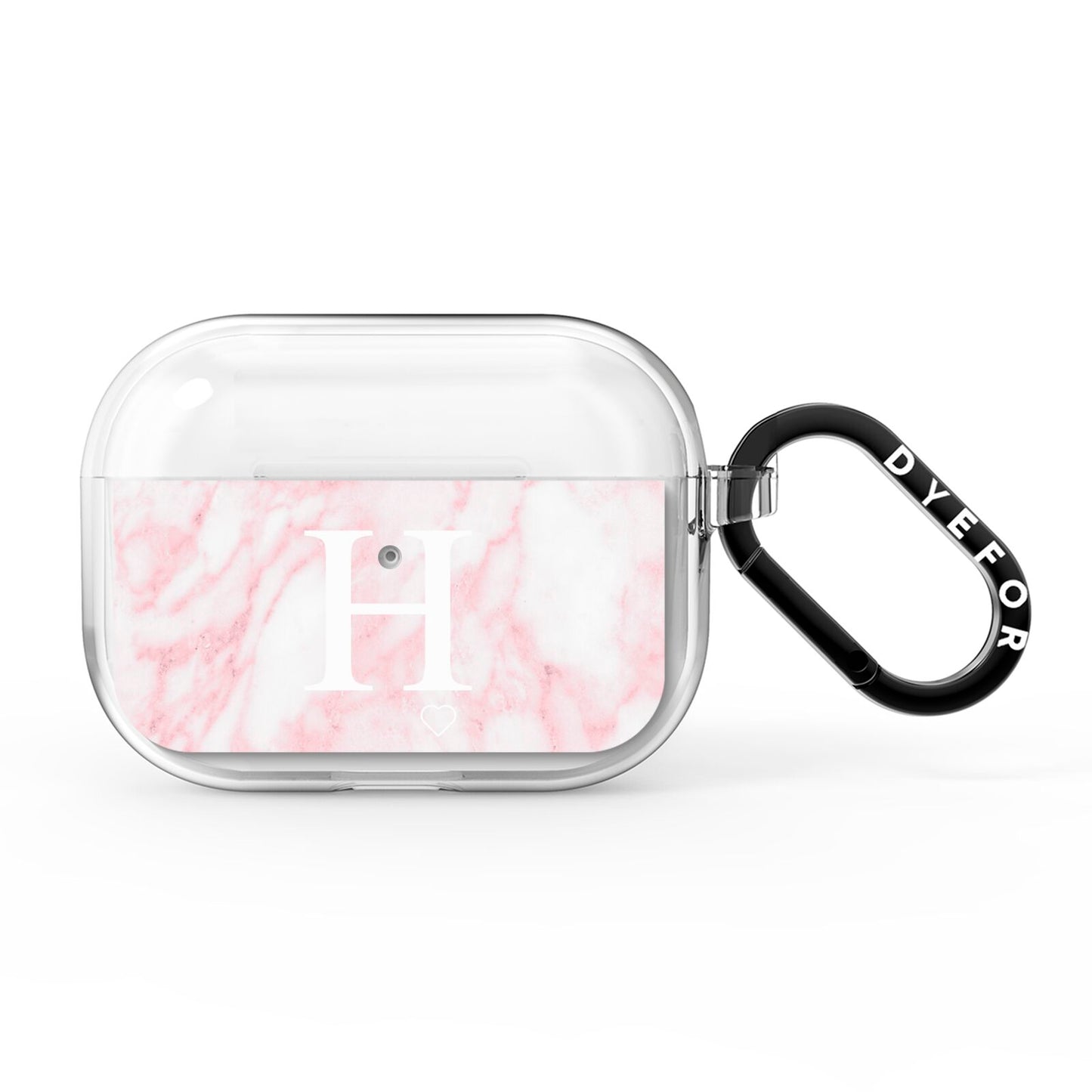 Blush Marble Custom Initial Personalised AirPods Pro Clear Case