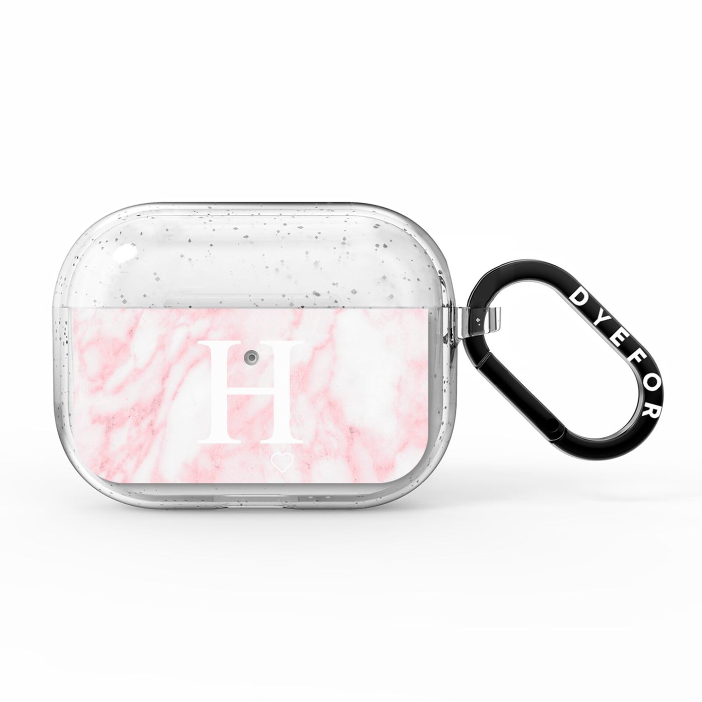 Blush Marble Custom Initial Personalised AirPods Pro Glitter Case