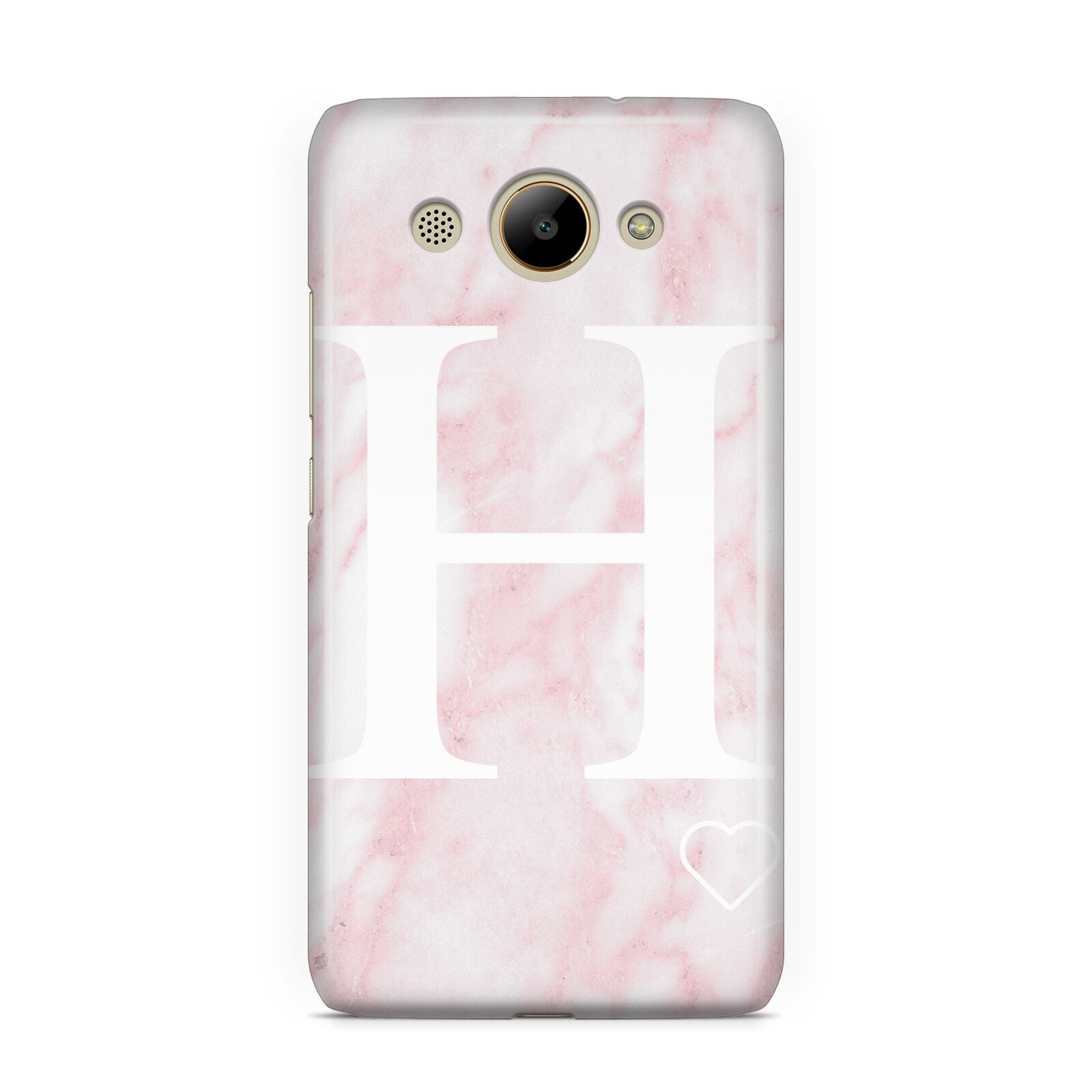 Blush Marble Custom Initial Personalised Huawei Y3 2017