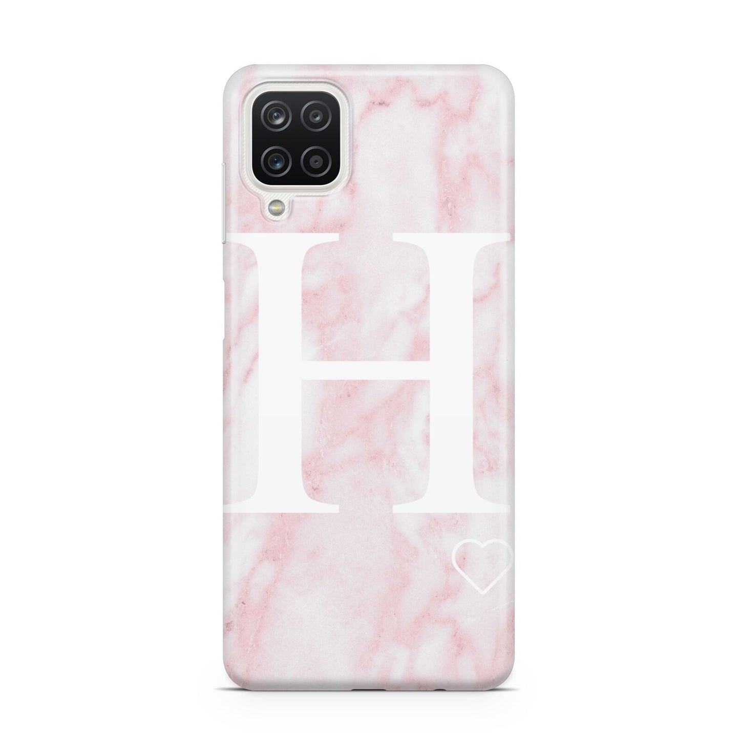 Blush Marble Custom Initial Personalised Samsung A12 Case