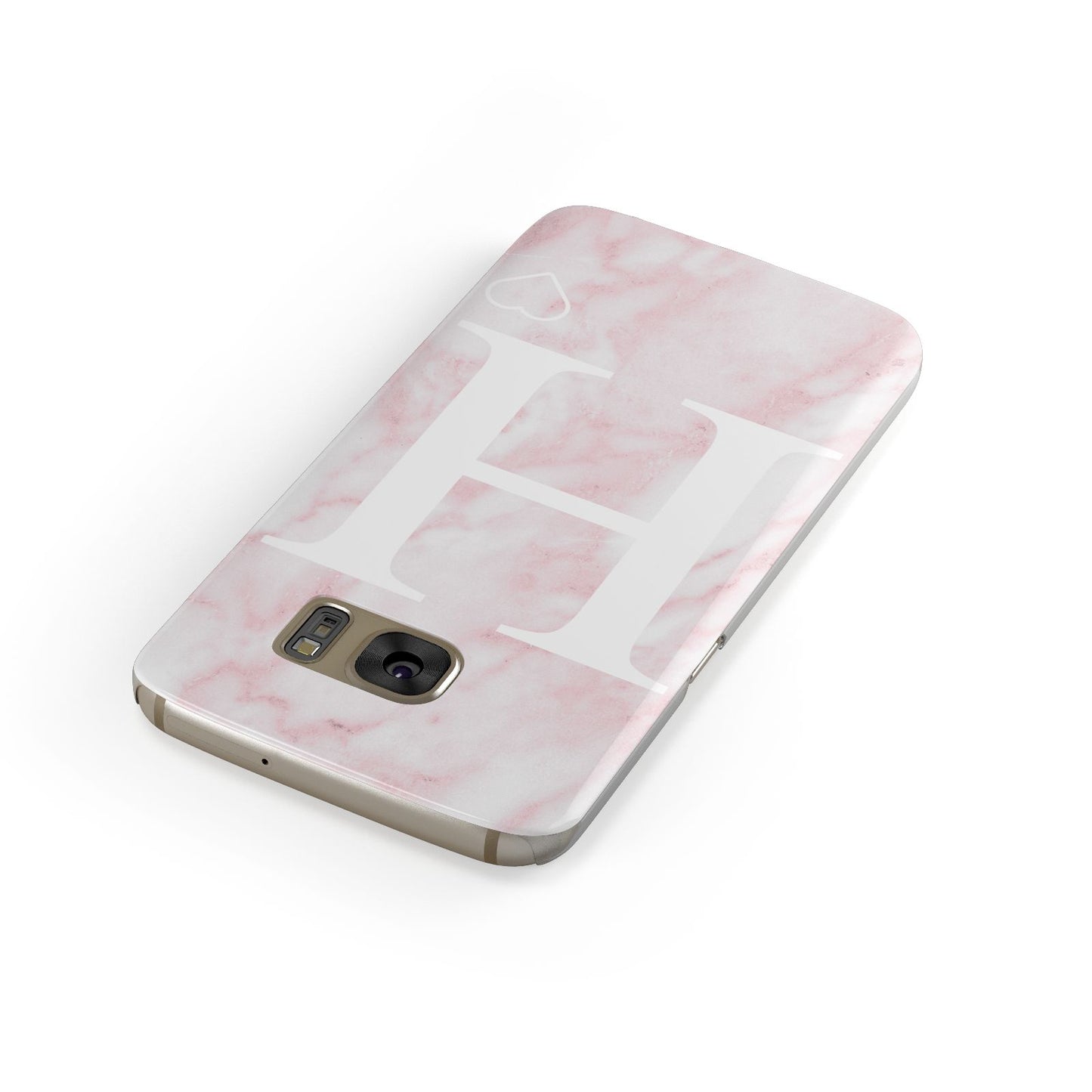 Blush Marble Custom Initial Personalised Samsung Galaxy Case Front Close Up