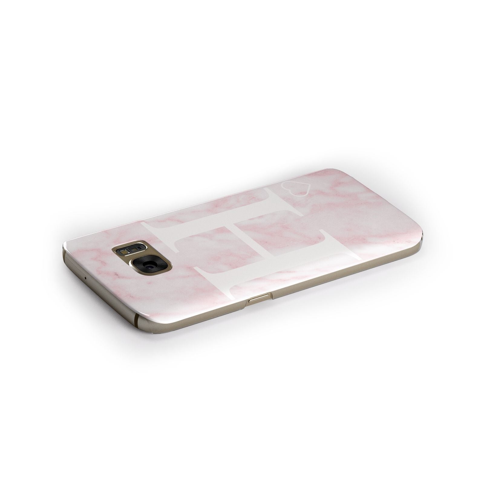 Blush Marble Custom Initial Personalised Samsung Galaxy Case Side Close Up